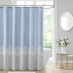 Blue Block Embroidered Shower Curtain-Kirkland's Home Store