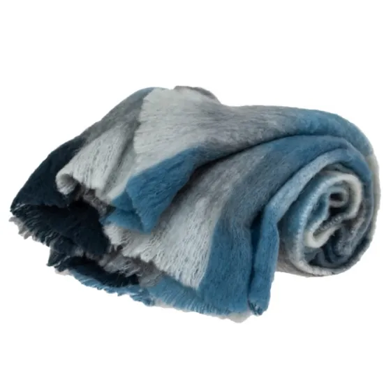 Blue Buffalo Check Wool Handloomed Throw-Kirkland's Home Store