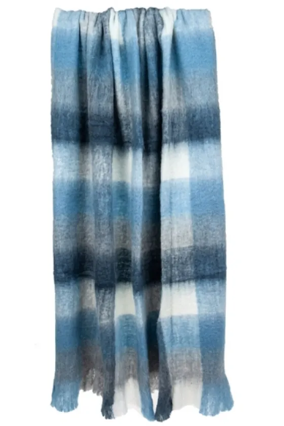 Blue Buffalo Check Wool Handloomed Throw-Kirkland's Home Store