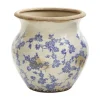 Blue Bulous Floral Scroll Ceramic Vase, 10 In.-Kirkland's Home New