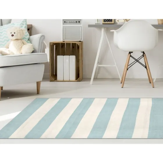 Blue Cabana Stripe Indoor/Outdoor Area Rug, 8X11-Kirkland's Home Best