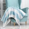 Blue Cabana Stripe Tassel Throw-Kirkland's Home Outlet