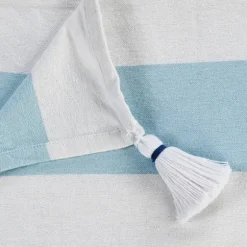 Blue Cabana Stripe Tassel Throw-Kirkland's Home Outlet