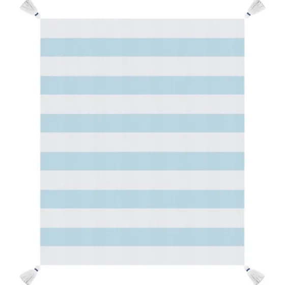 Blue Cabana Stripe Tassel Throw-Kirkland's Home Outlet
