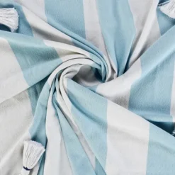 Blue Cabana Stripe Tassel Throw-Kirkland's Home Outlet