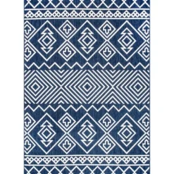 Blue Cassie Global Outdoor Area Rug, 5X8-Kirkland's Home Sale