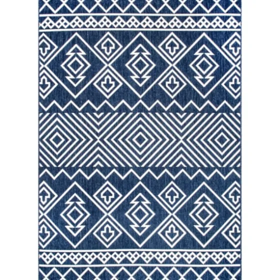 Blue Cassie Global Outdoor Area Rug, 5X8-Kirkland's Home Sale
