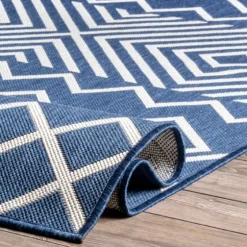 Blue Cassie Global Outdoor Area Rug, 5X8-Kirkland's Home Sale