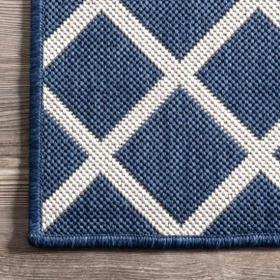 Blue Cassie Global Outdoor Area Rug, 5X8-Kirkland's Home Sale