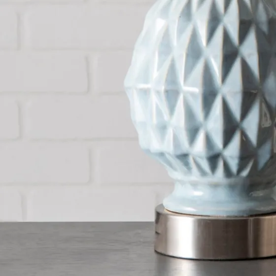 Blue Ceramic Geometric Diamond Table Lamp-Kirkland's Home Discount