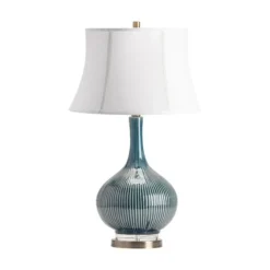 Blue Ceramic Stripe Base Table Lamp-Kirkland's Home Discount