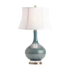 Blue Ceramic Stripe Base Table Lamp-Kirkland's Home Discount