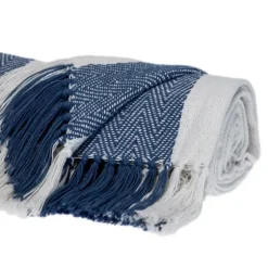 Blue Chalet Striped Fringe Throw-Kirkland's Home Best Sale
