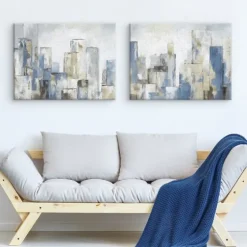 Blue City Canvas Art Prints, Set Of 2-Kirkland's Home Clearance