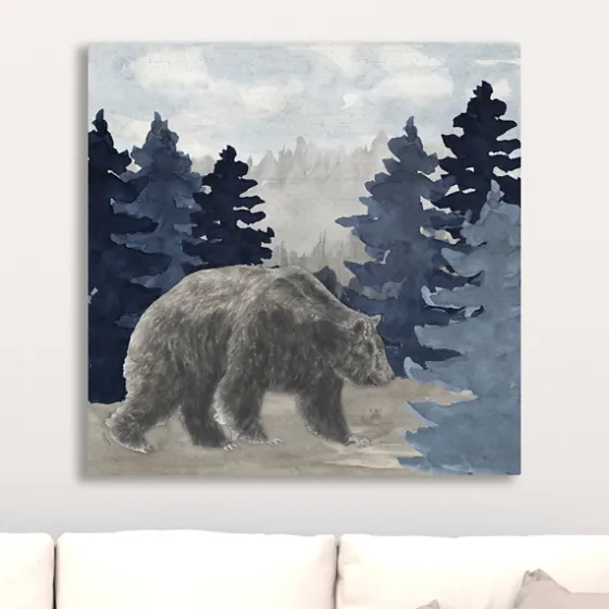 Blue Cliff Mountains Bear I Canvas Art Print-Kirkland's Home Clearance