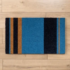 Blue Color Block Stripes Coir Doormat-Kirkland's Home Shop