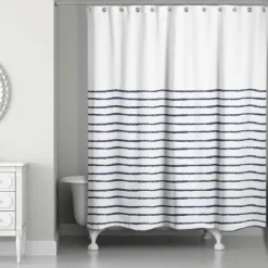 Blue Colorblock Striped Shower Curtain-Kirkland's Home Best Sale