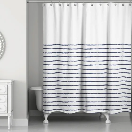 Blue Colorblock Striped Shower Curtain-Kirkland's Home Best Sale