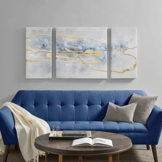 Blue Cosmo Triptych Canvas Art Prints, Set Of 3-Kirkland's Home Store
