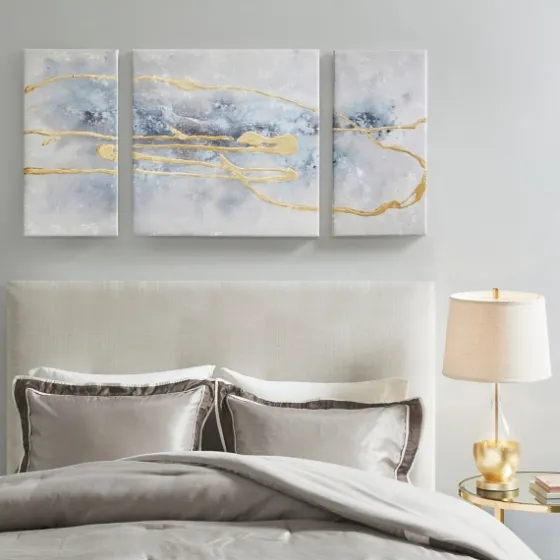 Blue Cosmo Triptych Canvas Art Prints, Set Of 3-Kirkland's Home Store