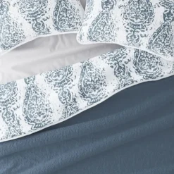 Blue Damask Reversible 3-Pc. King Quilt Set-Kirkland's Home Cheap