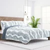 Blue Damask Reversible 3-Pc. Queen Quilt Set-Kirkland's Home Clearance