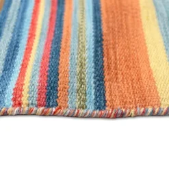 Blue Dhurri Stripe Indoor/Outdoor Area Rug, 7X9-Kirkland's Home Online