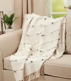 Blue Dotted Fringe Throw Blanket-Kirkland's Home Hot