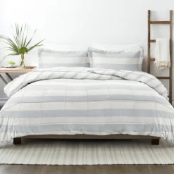 Blue Faded Stripe 3-Pc. Queen Comforter Set-Kirkland's Home Best Sale