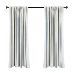 Blue Farmhouse Stripe Curtain Panels, Set Of 2-Kirkland's Home Discount