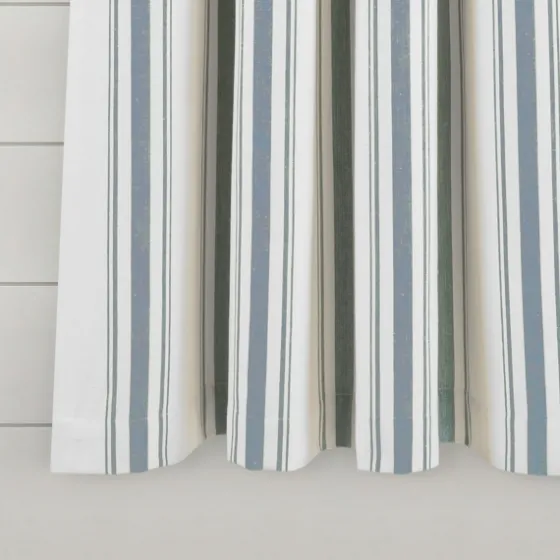 Blue Farmhouse Stripe Curtain Panels, Set Of 2-Kirkland's Home Discount