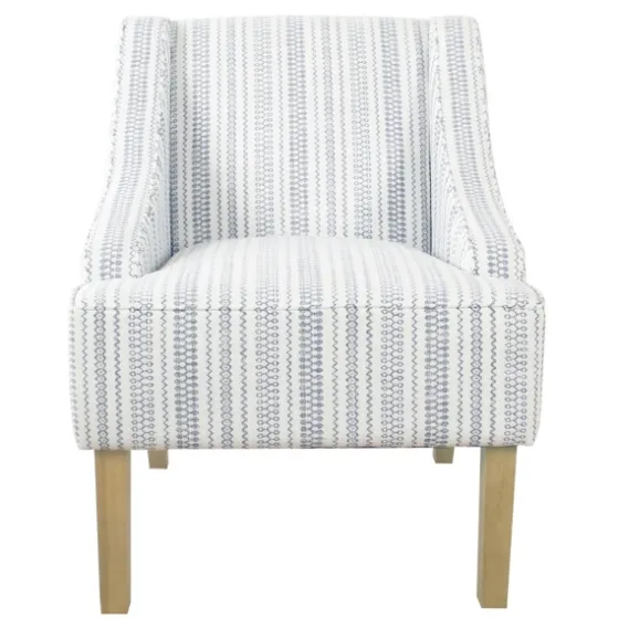 Blue Farmhouse Stripe Swoop Accent Chair-Kirkland's Home Outlet