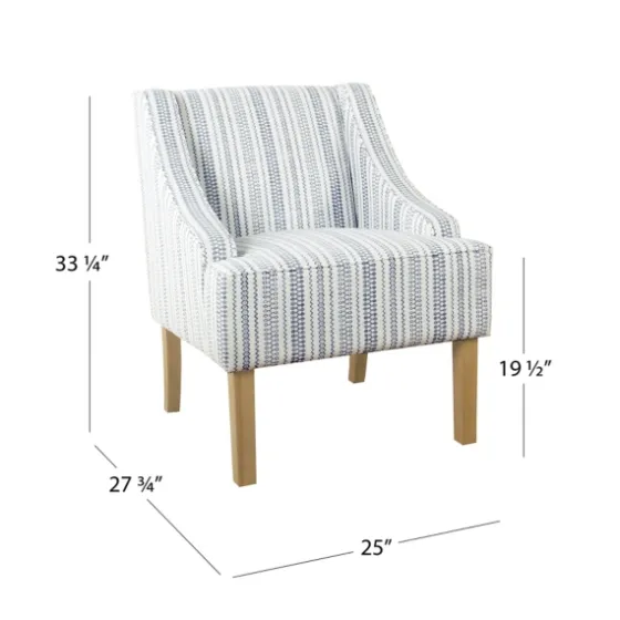Blue Farmhouse Stripe Swoop Accent Chair-Kirkland's Home Outlet