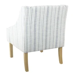 Blue Farmhouse Stripe Swoop Accent Chair-Kirkland's Home Outlet