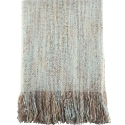 Blue Faux Mohair Fringe Throw-Kirkland's Home Cheap