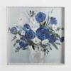 Blue Floral Beaded Framed Art Print-Kirkland's Home Store