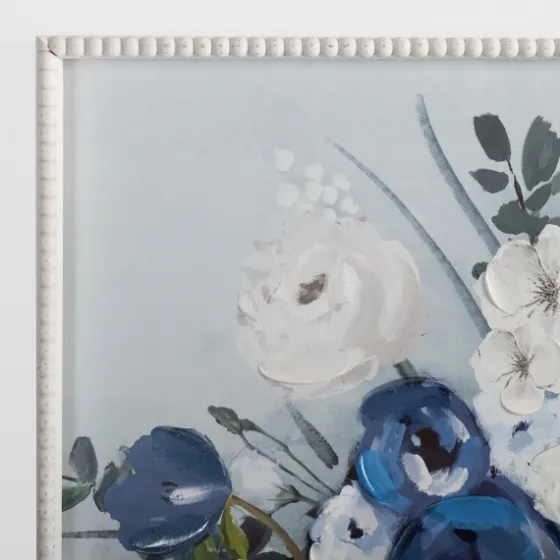 Blue Floral Beaded Framed Art Print-Kirkland's Home Store
