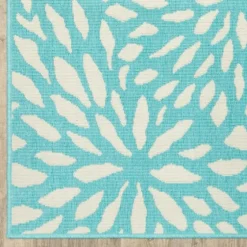 Blue Floral Burst Outdoor Area Rug, 6X9-Kirkland's Home Discount