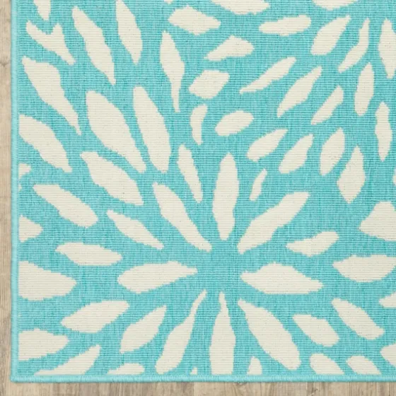 Blue Floral Burst Outdoor Area Rug, 6X9-Kirkland's Home Discount