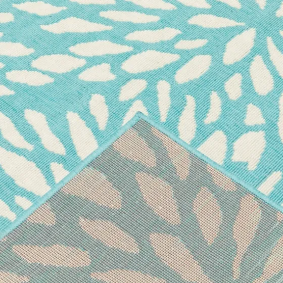 Blue Floral Burst Outdoor Area Rug, 6X9-Kirkland's Home Discount