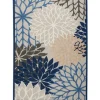 Blue Floral Burst Outdoor Area Rug, 6X9-Kirkland's Home Shop