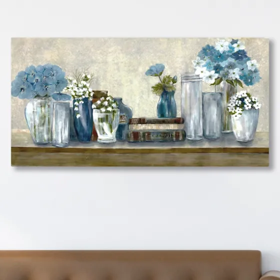 Blue Floral Desk Giclee Canvas Print, 40X20 In.-Kirkland's Home Outlet