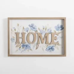 Blue Floral Home Wall Plaque-Kirkland's Home Outlet