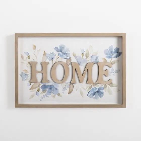 Blue Floral Home Wall Plaque-Kirkland's Home Outlet