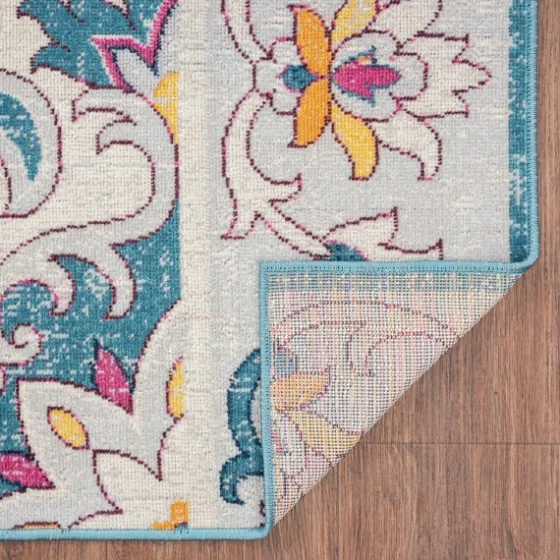 Blue Floral Medallion Outdoor Area Rug, 7X9-Kirkland's Home Best