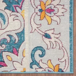 Blue Floral Medallion Outdoor Area Rug, 7X9-Kirkland's Home Best