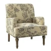 Blue Floral Nailhead Trim Upholstered Accent Chair-Kirkland's Home Outlet