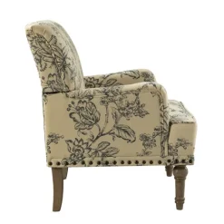 Blue Floral Nailhead Trim Upholstered Accent Chair-Kirkland's Home Outlet
