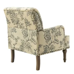 Blue Floral Nailhead Trim Upholstered Accent Chair-Kirkland's Home Outlet