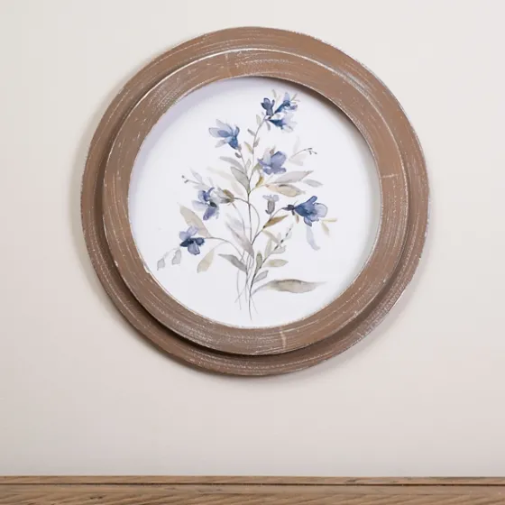 Blue Florals Ii Round Framed Art-Kirkland's Home New